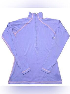 Nike Pro Dri-Fit 1/2 Zip Purple Pullover Pink seam Womens/Girls Large Longsleeve